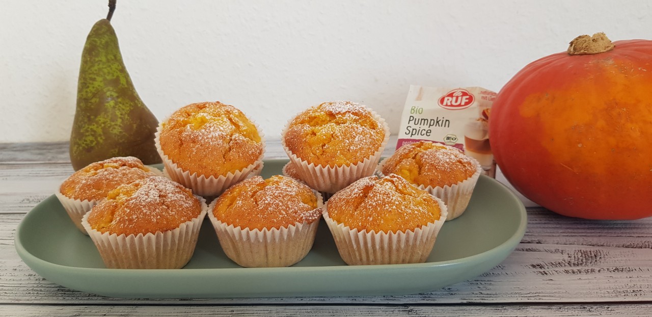 Kürbis Birnen Muffins